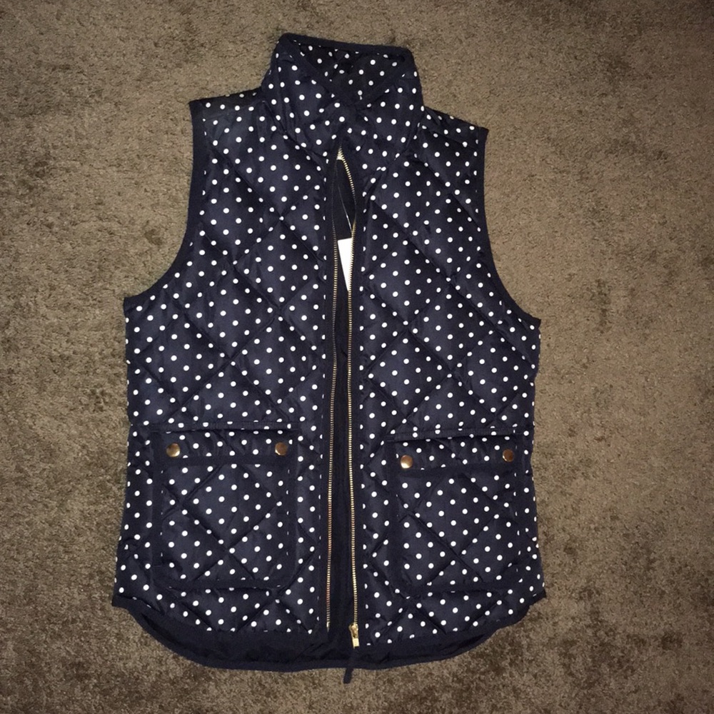 J.Crew polka dot puffer vest